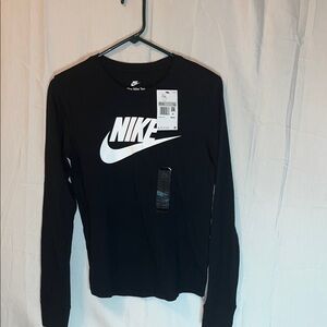 Nike Black Long Sleeve Shirt with White Logo